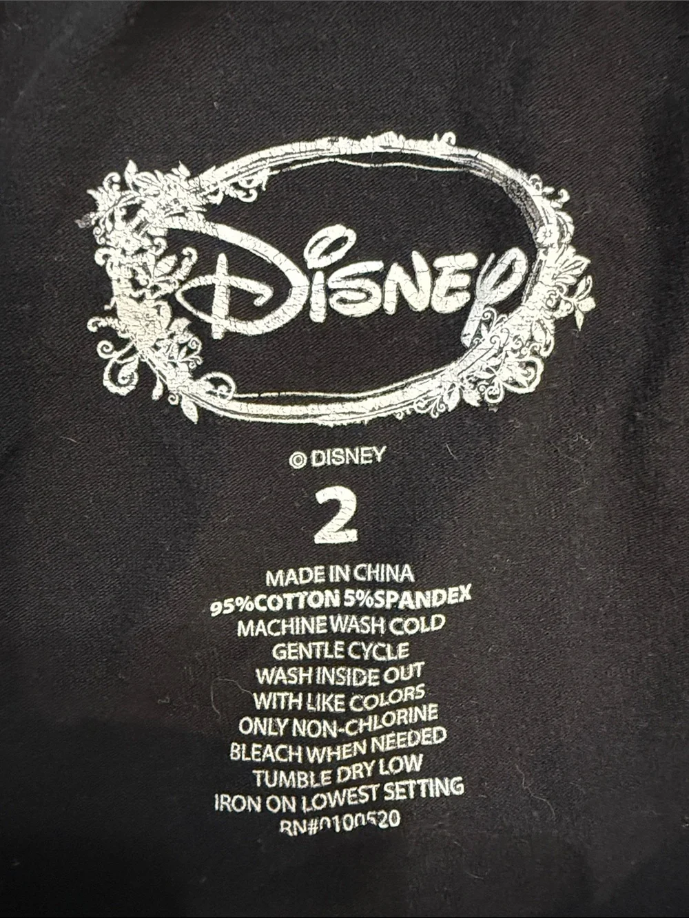 Disney Black Leggings with White Character Print